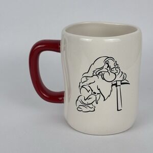Rae Dunn Disney Princess Grumpy Double-Sided Mug - White w/ Red Handle - Used